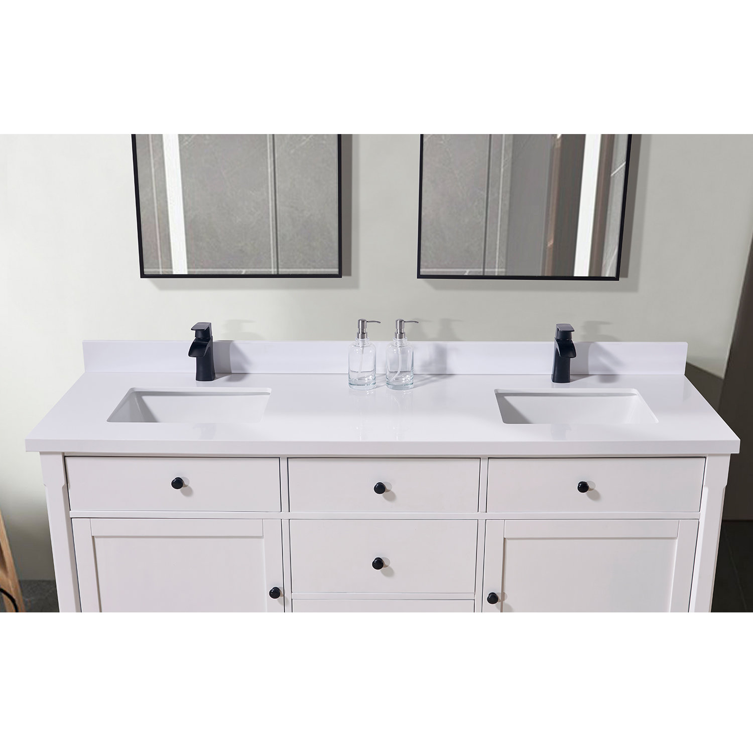 Altair 73" Double Bathroom Vanity Top in Snow White with Sink & Reviews ...